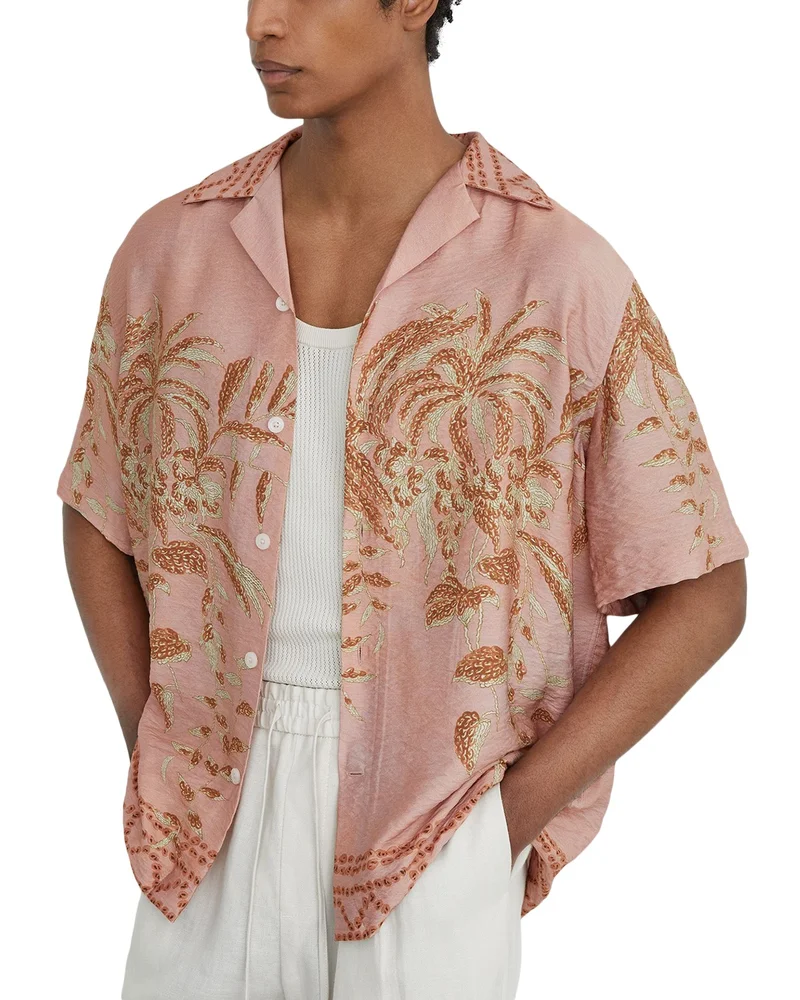 Camino Short Sleeve Pam Print Landscape Shirt