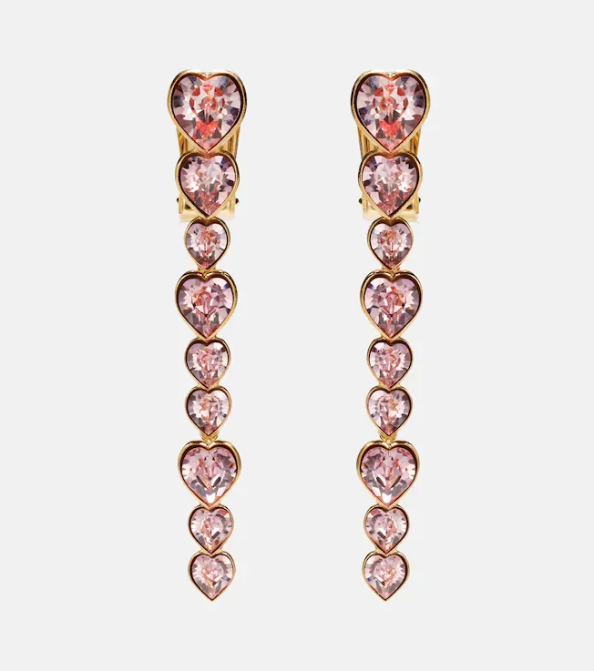 Crystal-embellished clip-on earrings
