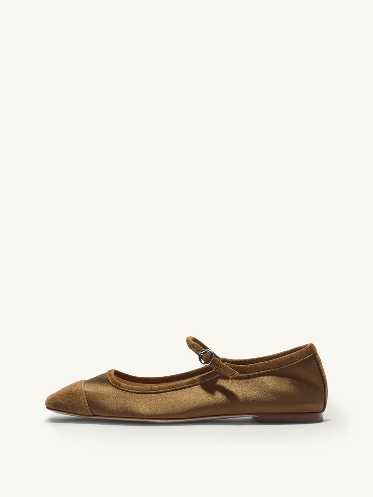 Uma Satin Toe-Cap Flats
