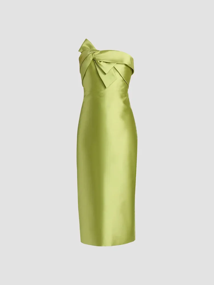 Aliana Strapless Mikado Cocktail Dress