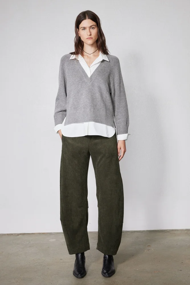 Uptown Loose Barrel Corduroy Pants, Elm