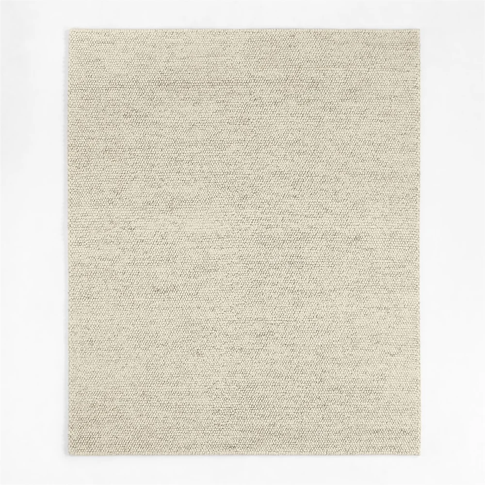 Orly Wool Blend Handwoven Ivory Area Rug 5'x8'