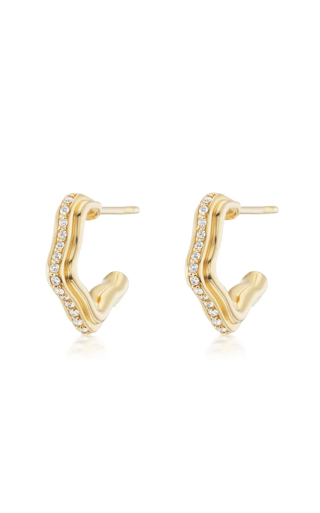 Marea 18K Yellow Gold Diamond Huggie Earrings