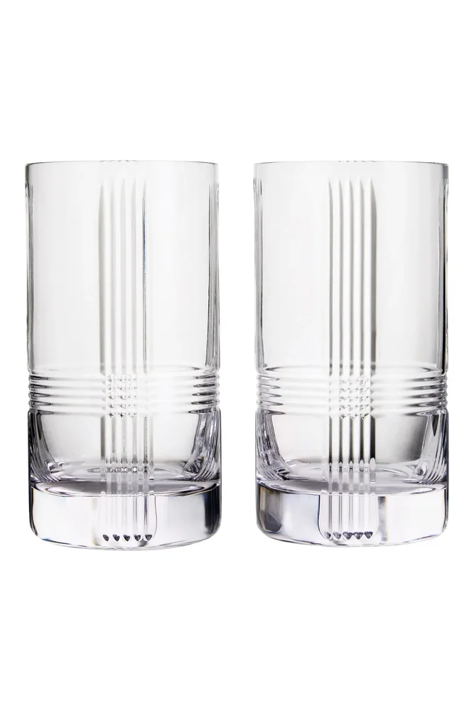 Marquis Vector Set of 2 Crystal Highball Glasses