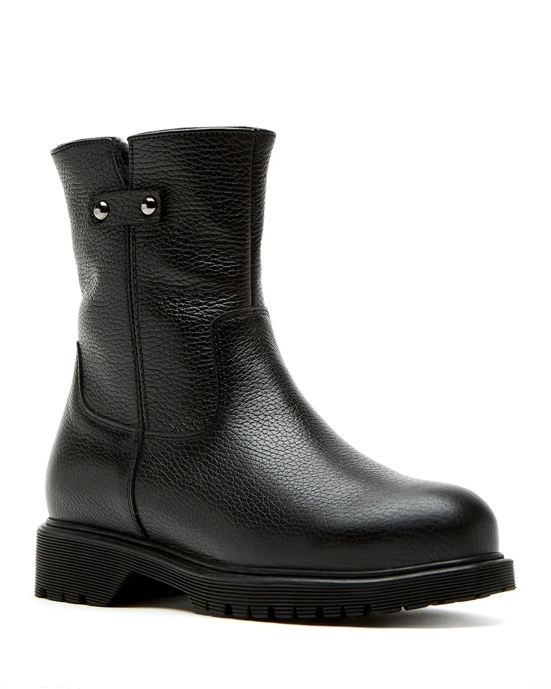 Hogan City Dry™ Shearling-Lined Pebbled Leather Ankle Boots