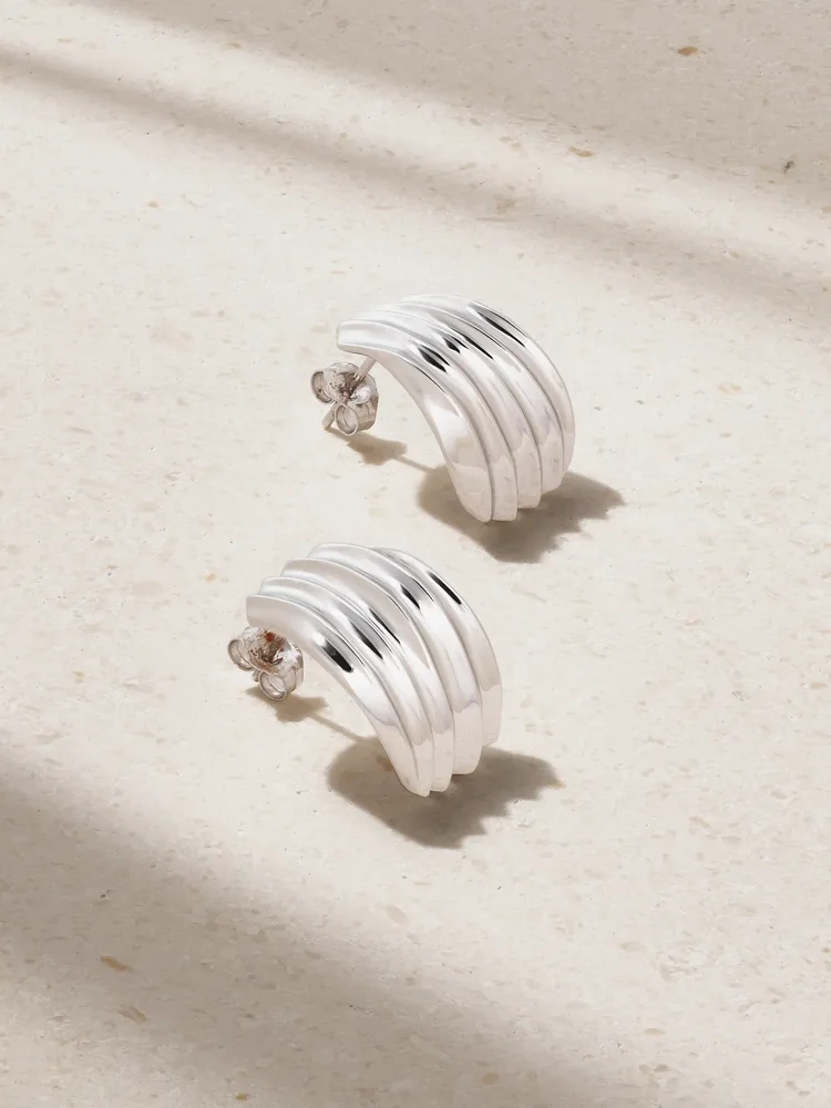Flux recycled sterling silver earrings