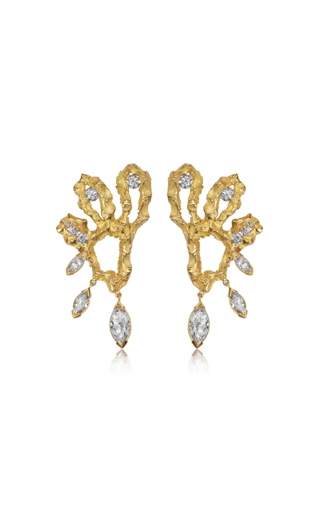 18k Yellow Gold Eden´s Elise Diamond Gold Big Earrings