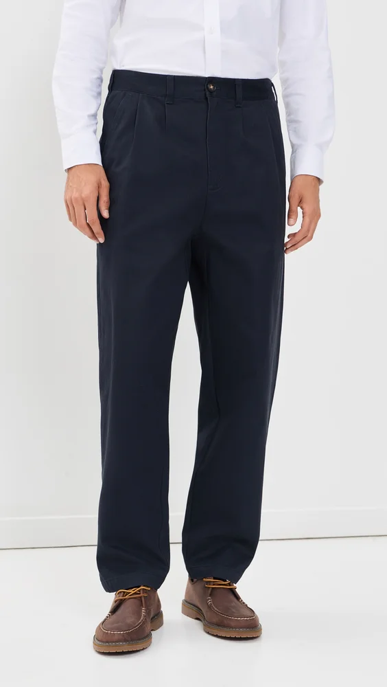 Yorklane Pleated Twill Trousers