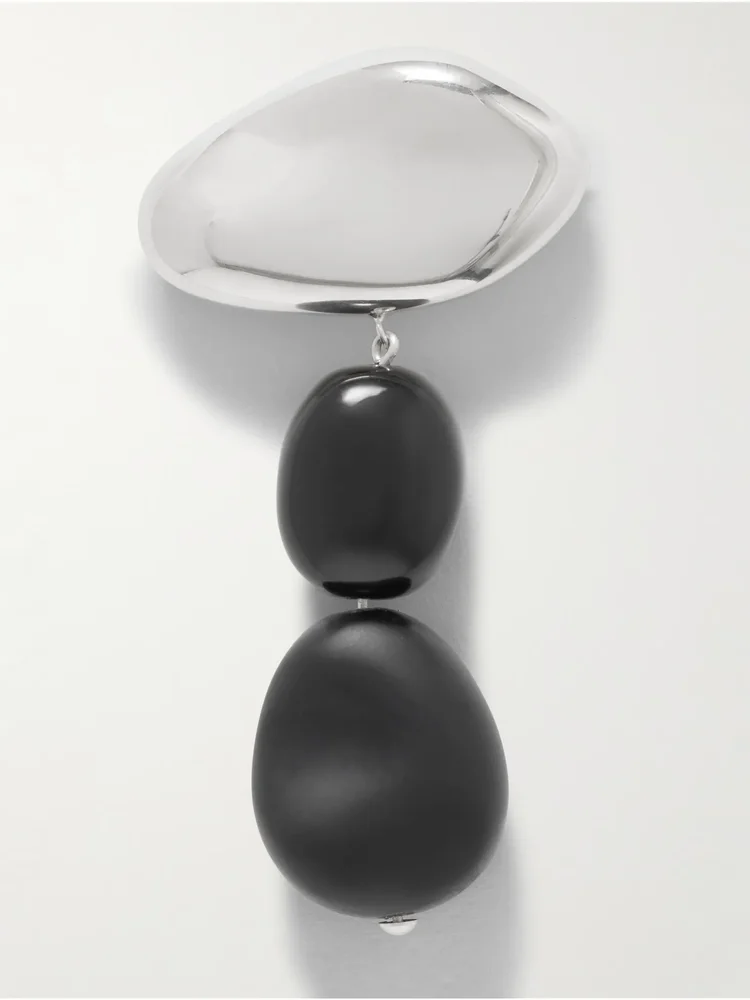 Tess sterling silver onyx brooch