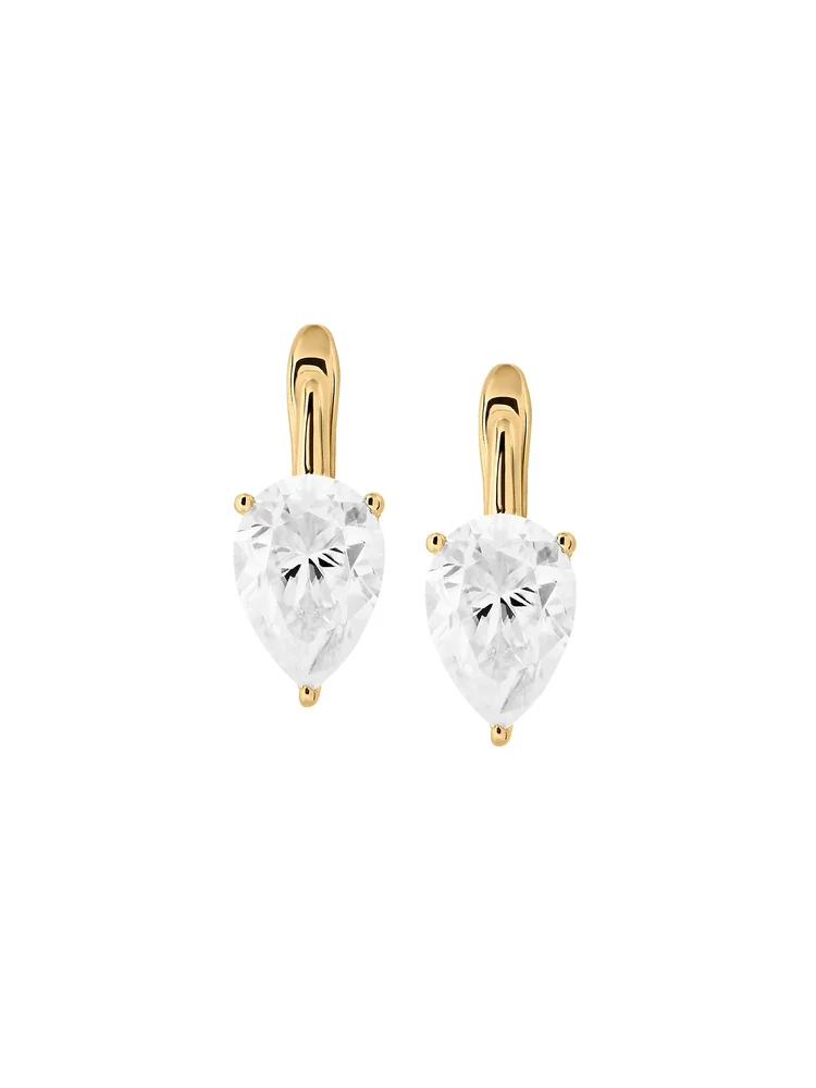 Porter Pear-Cut Earrings in Moissanite, 18K Gold Vermeil