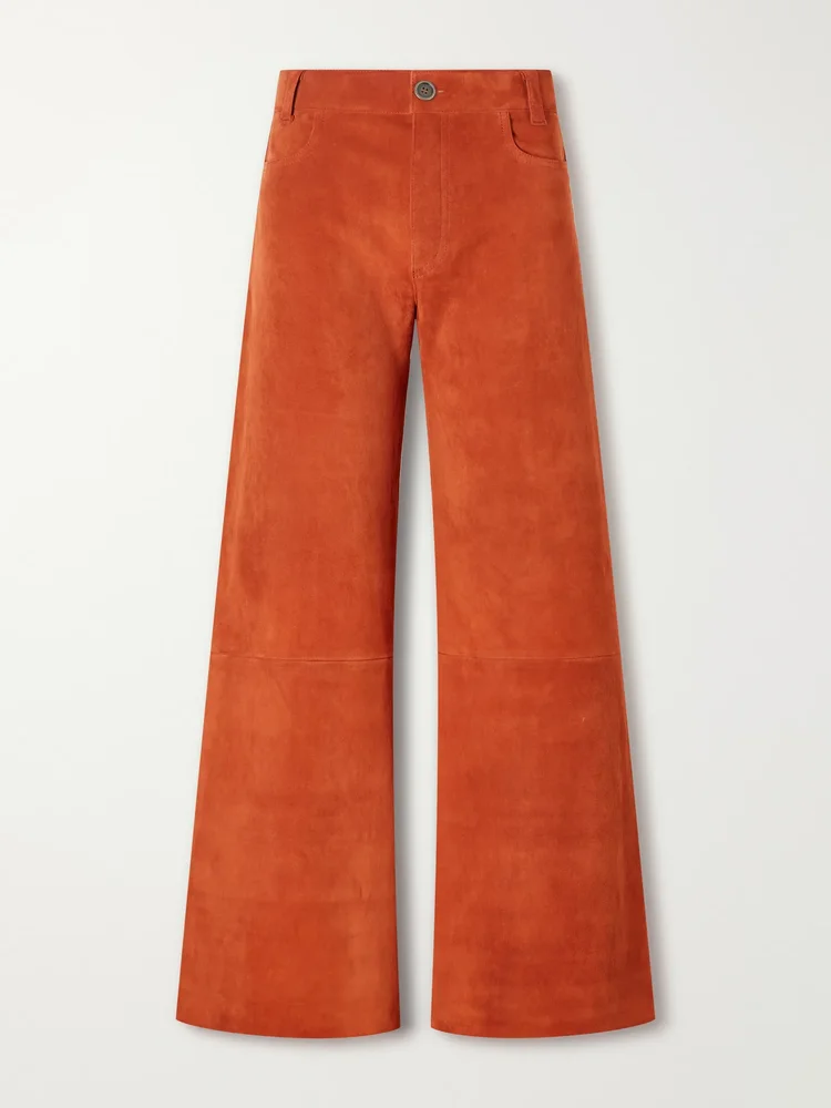Lilou suede wide-leg pants