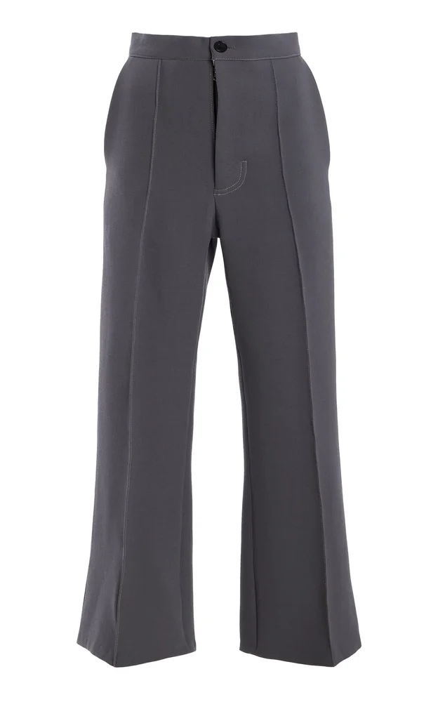 Cropped Wool Crepe Pants