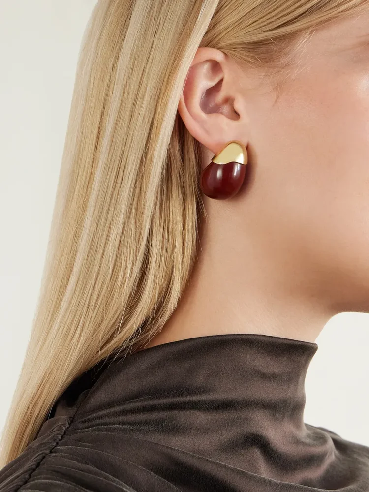 Toro gold-plated enamel earrings