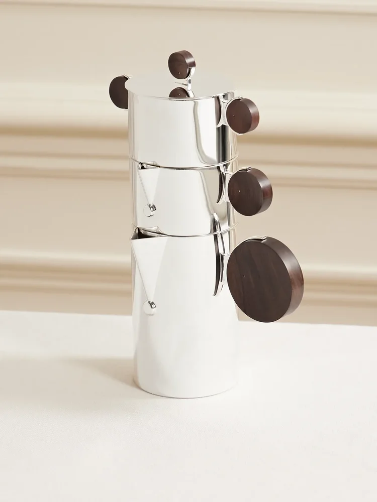 Gigogne silver-plated and wood coffee pot