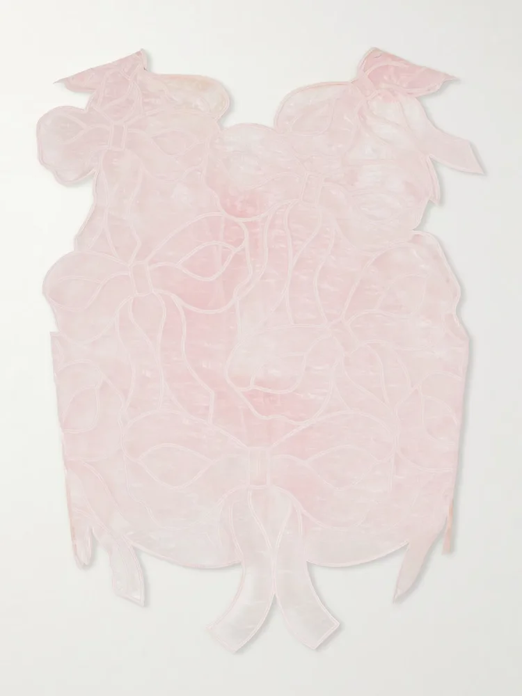 aya embroidered crinkled organza top