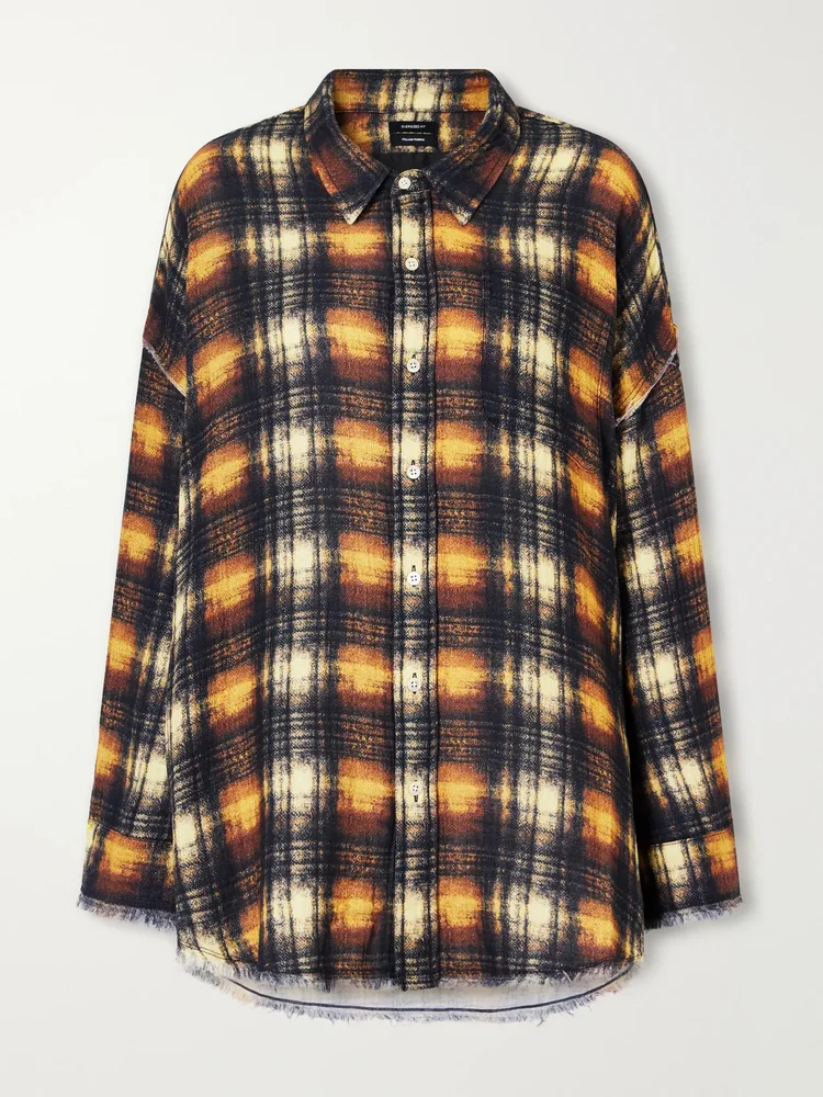 Frayed cotton-flannel shirt