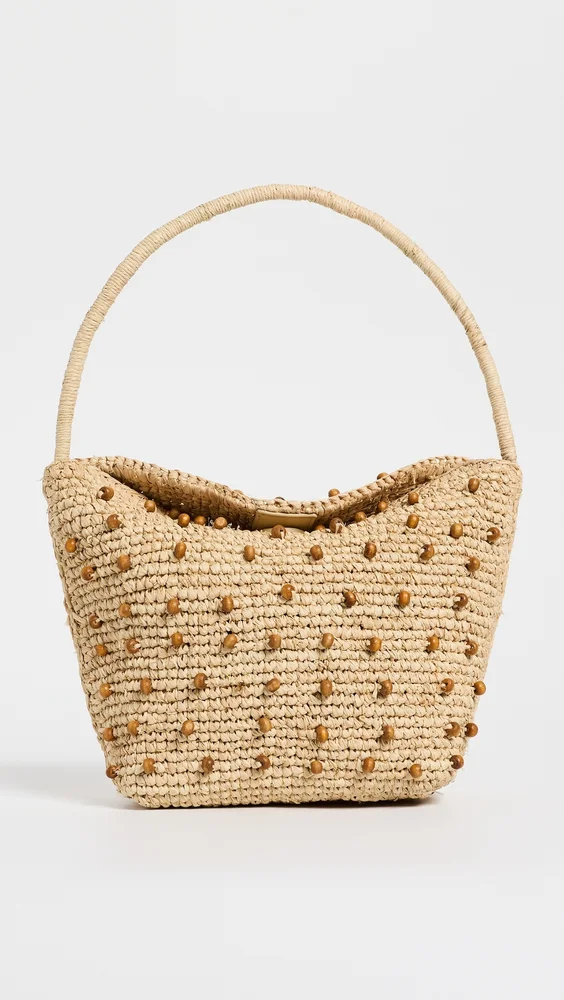 Raffia Handwoven Beaded Shoulder Bag