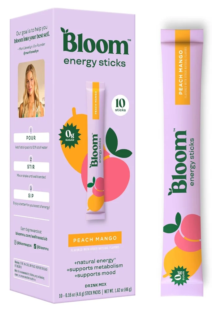 Energy Drink Powder Packets Peach Mango