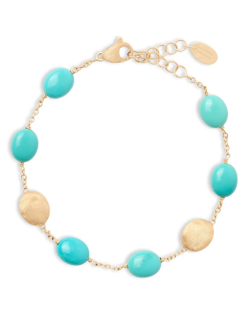 18K Yellow Gold Siviglia Turquoise Link Bracelet