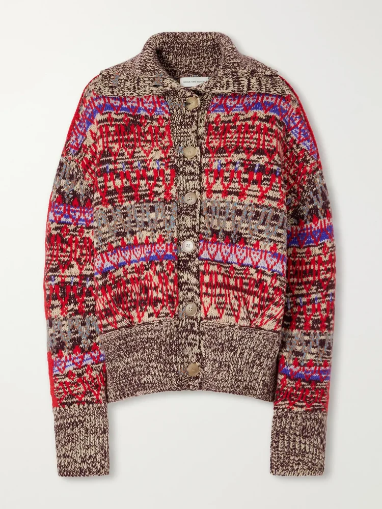 Fair Isle intarsia-knit wool and cashmere-blend cardigan