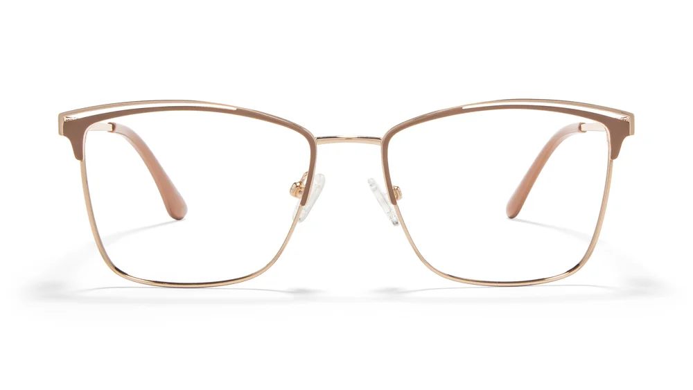 Kate Eyeglasses, Taupe and Gold