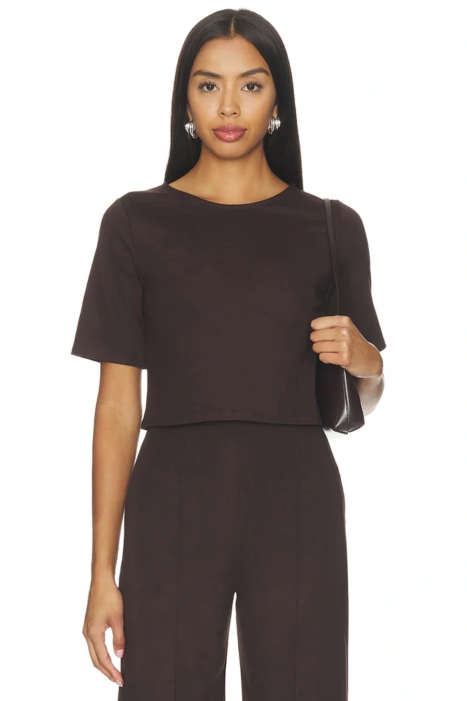 Ponte Knit Short Sleeve Top