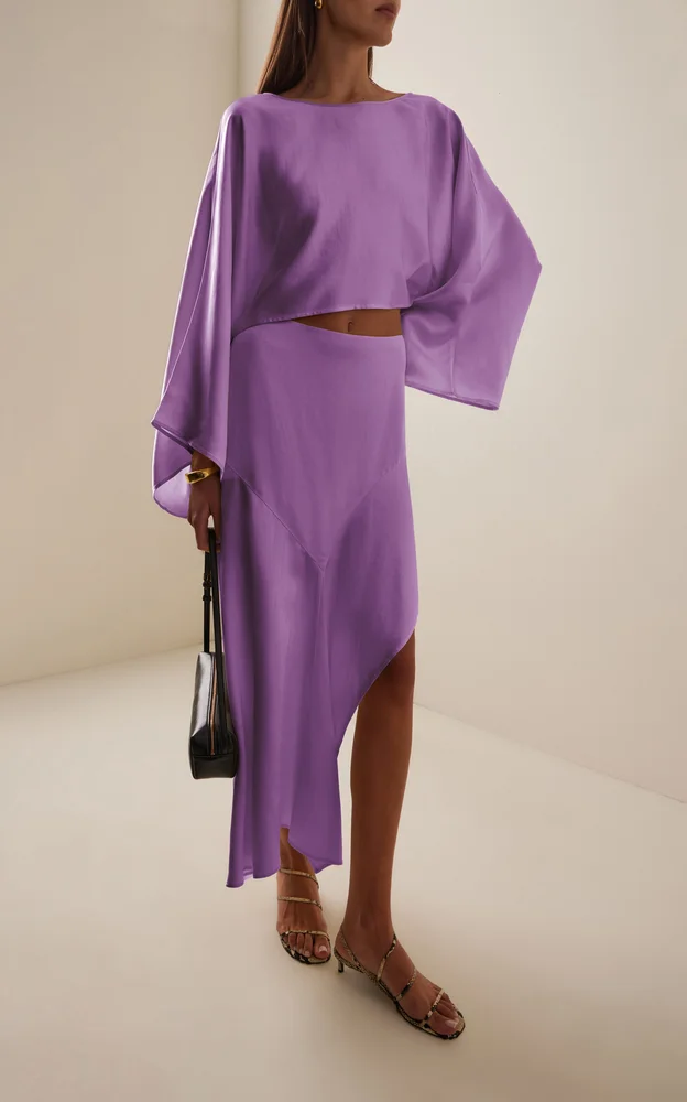 Threshold Flow Satin Midi Skirt
