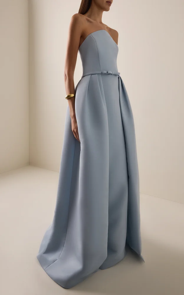 Strapless Column Gown with Overskirt