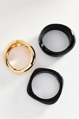 Resin Bangle Bracelets, Set of 3