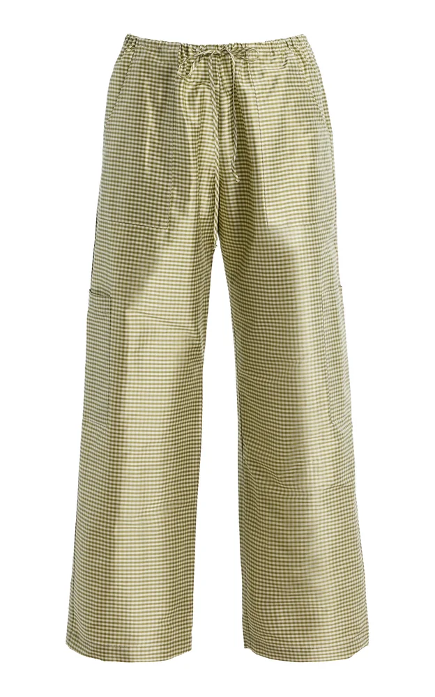 The Gingham Silk Taffeta Cargo Pants