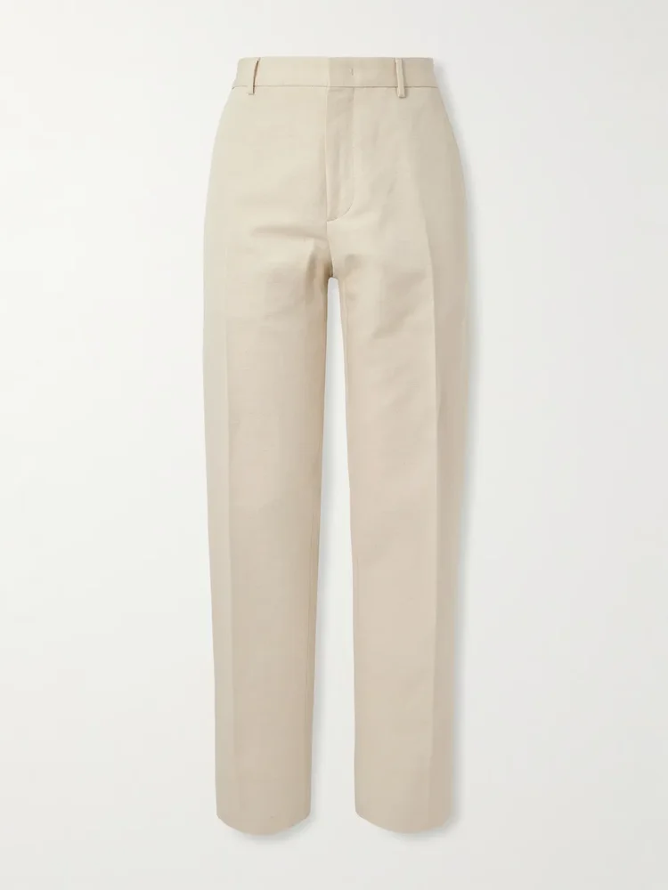 Cedric Tapered Cotton and Linen-Blend Canvas Trousers