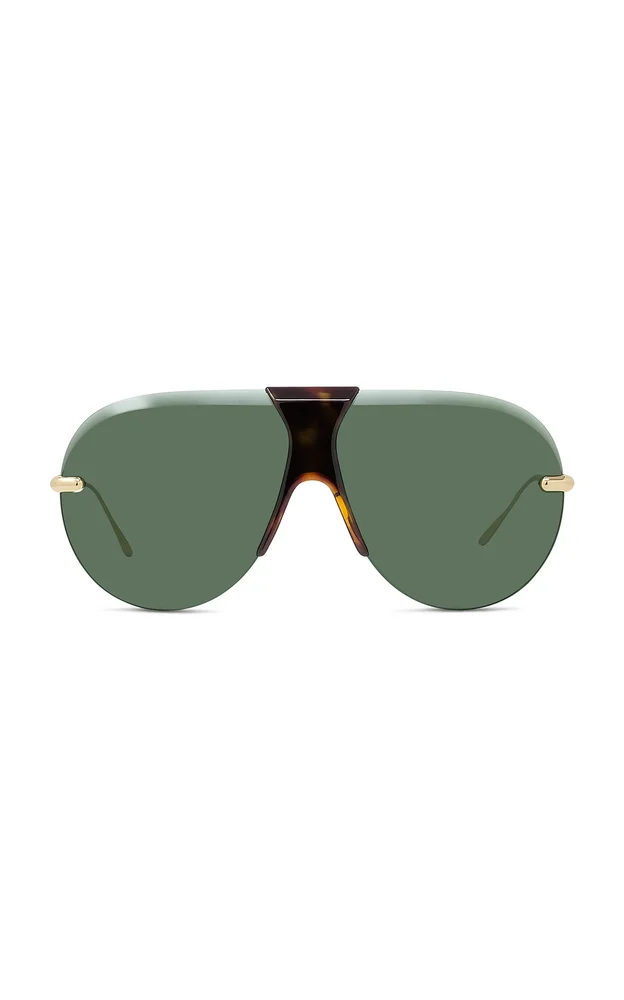 Slim Round-Frame Metal Sunglasses