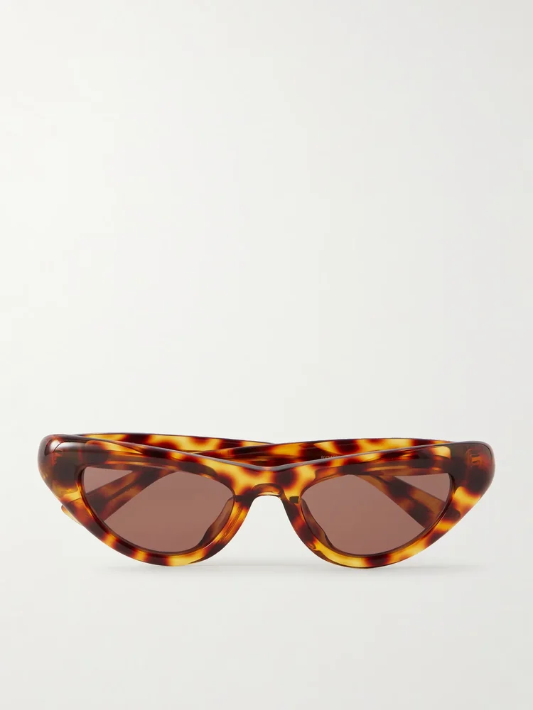 Curvy cat-eye tortoiseshell acetate sunglasses