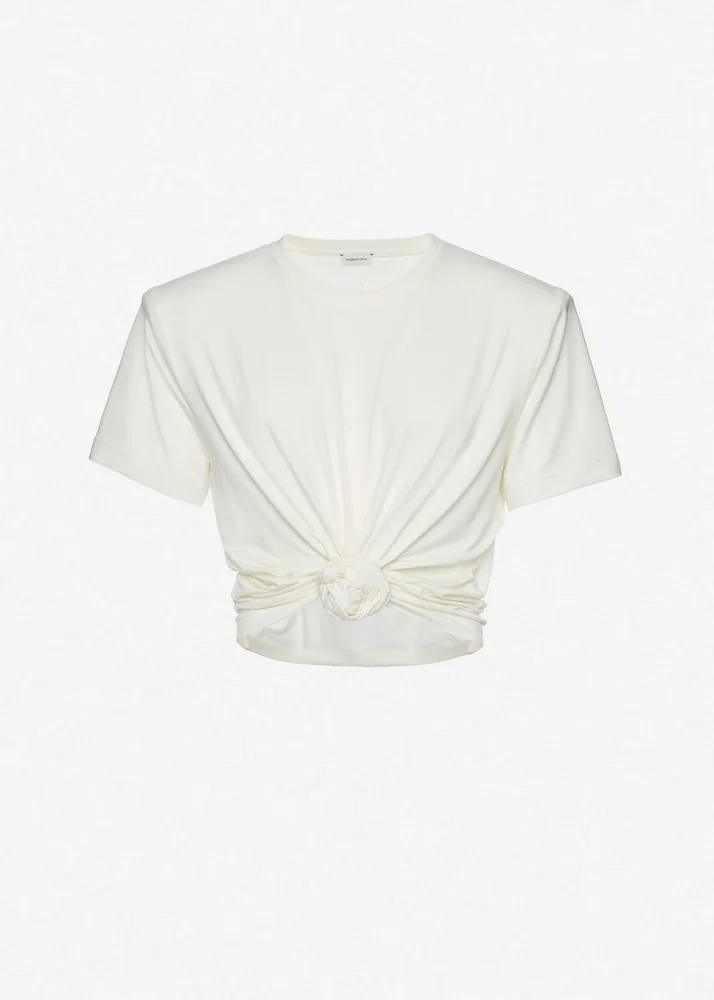magdabutrym.com Knotted t-shirt in cream