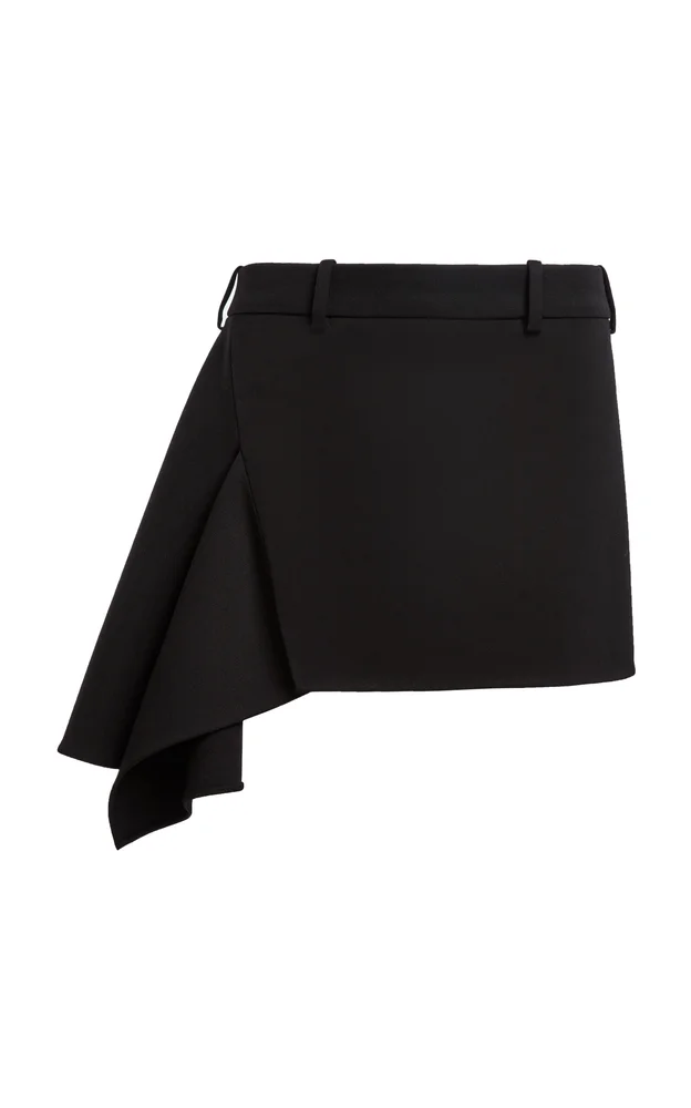 Slashed Wool Mini Skirt