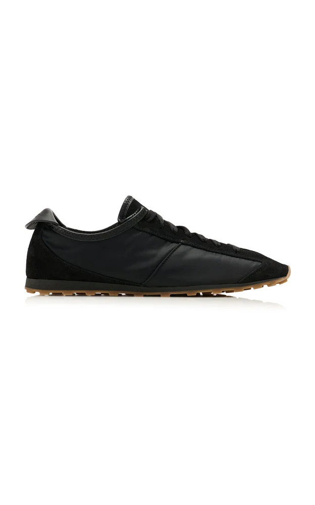 The Tennis Suede-Trimmed Sneakers