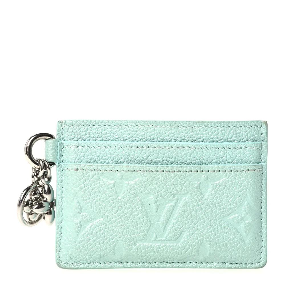Pre-Owned Very Good Empreinte Monogram LV Charms Card Holder Azur Frost