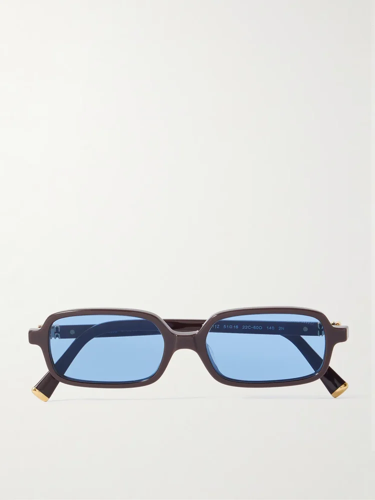 Miu Miu Rectangular-Frame Acetate Sunglasses in Brown