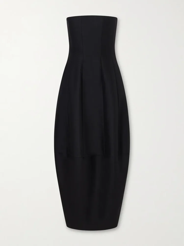 Stela wool and silk-blend midi dress