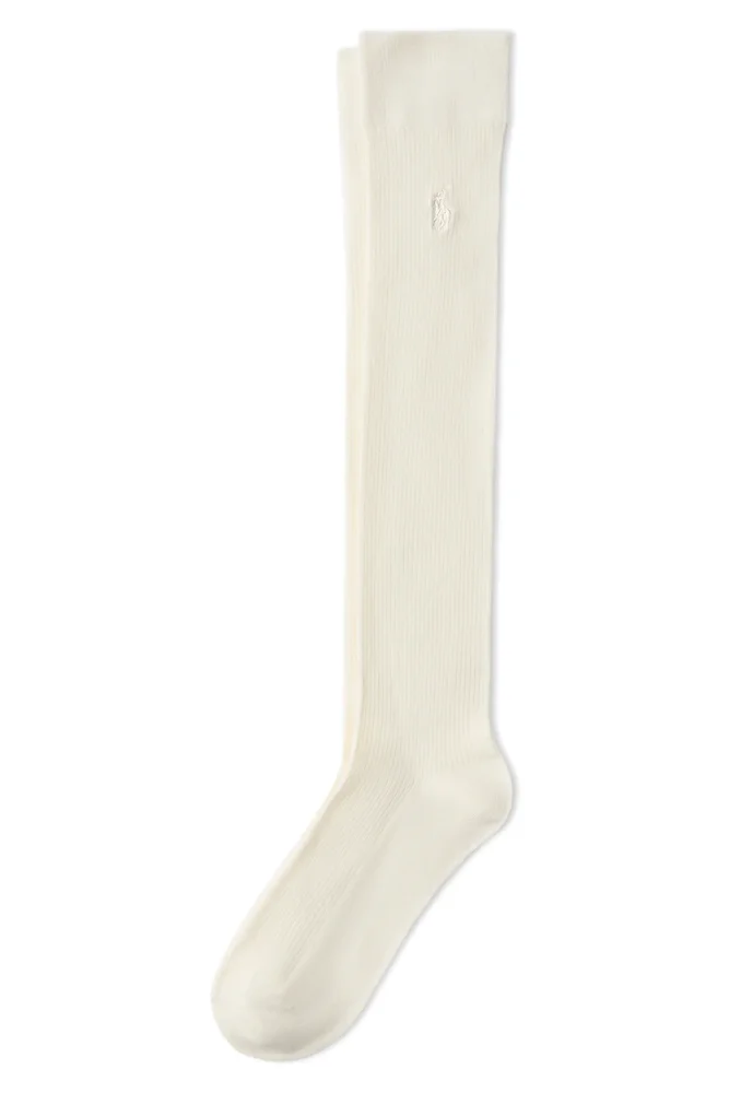 Cotton Blend Rib Knee High Socks