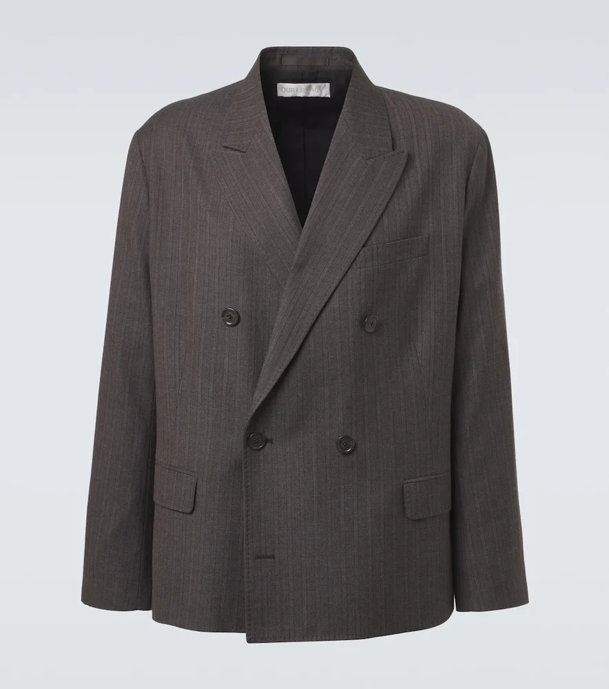Halt striped wool and cotton blazer