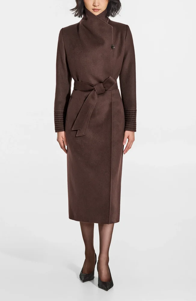 Baby Alpaca & Wool Funnel Neck Wrap Coat