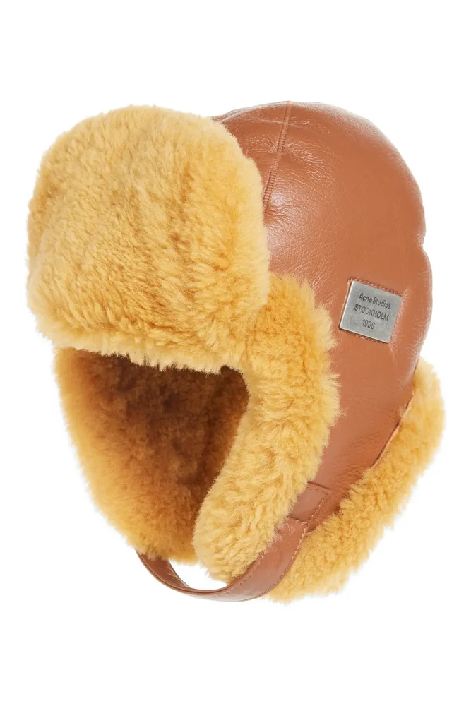 Belmet Leather & Genuine Shearling Hat