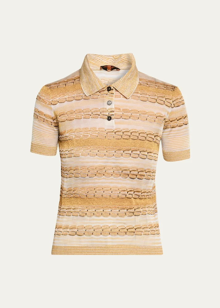Brocade Pattern Polo Shirt