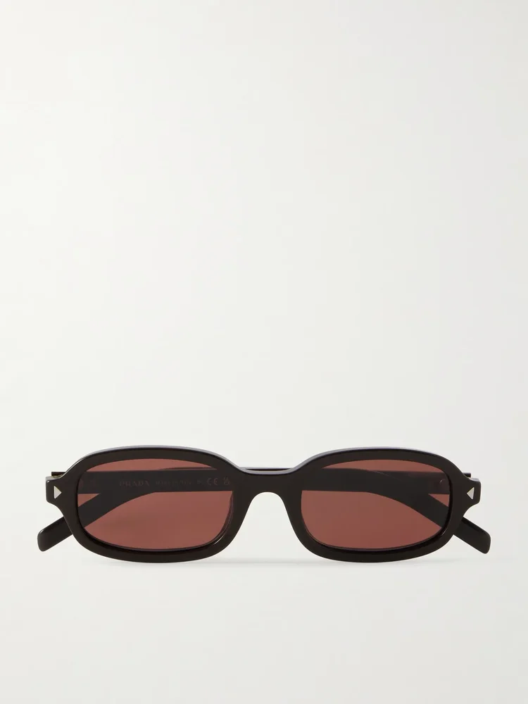 Rectangular-frame acetate sunglasses