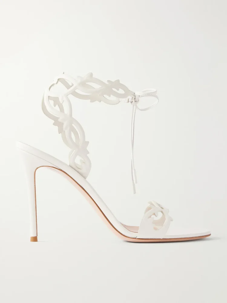 95 laser-cut leather sandals