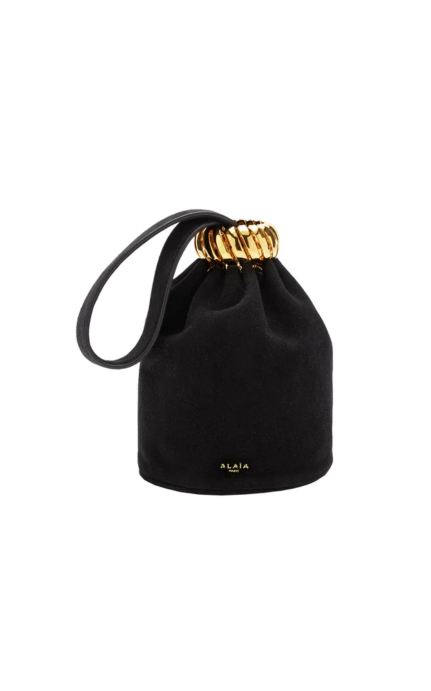 Spiral Hardware Suede Bracelet Bag