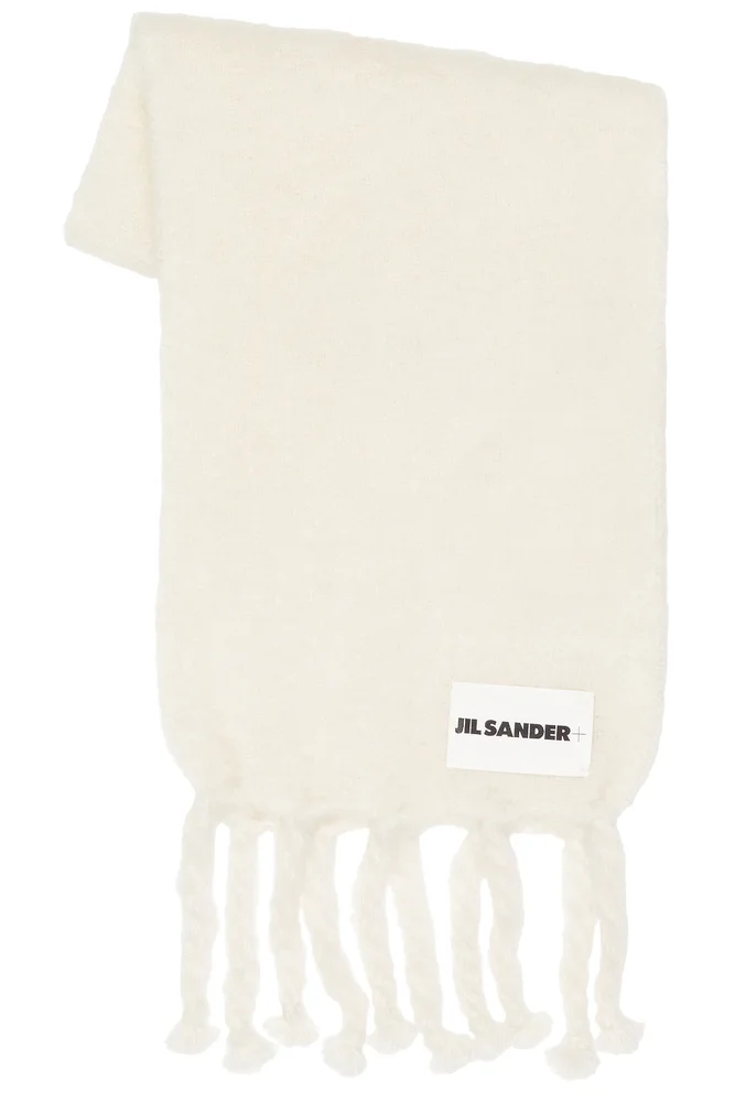 Jil Sander Jil Sander Logo Plain Scarf in White