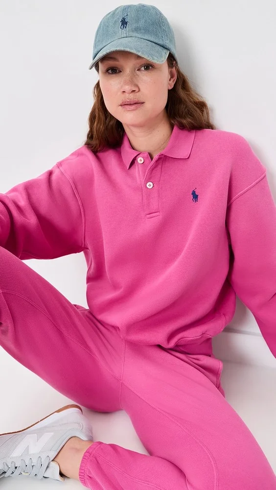 Polo Long Sleeve Fleece Pullover