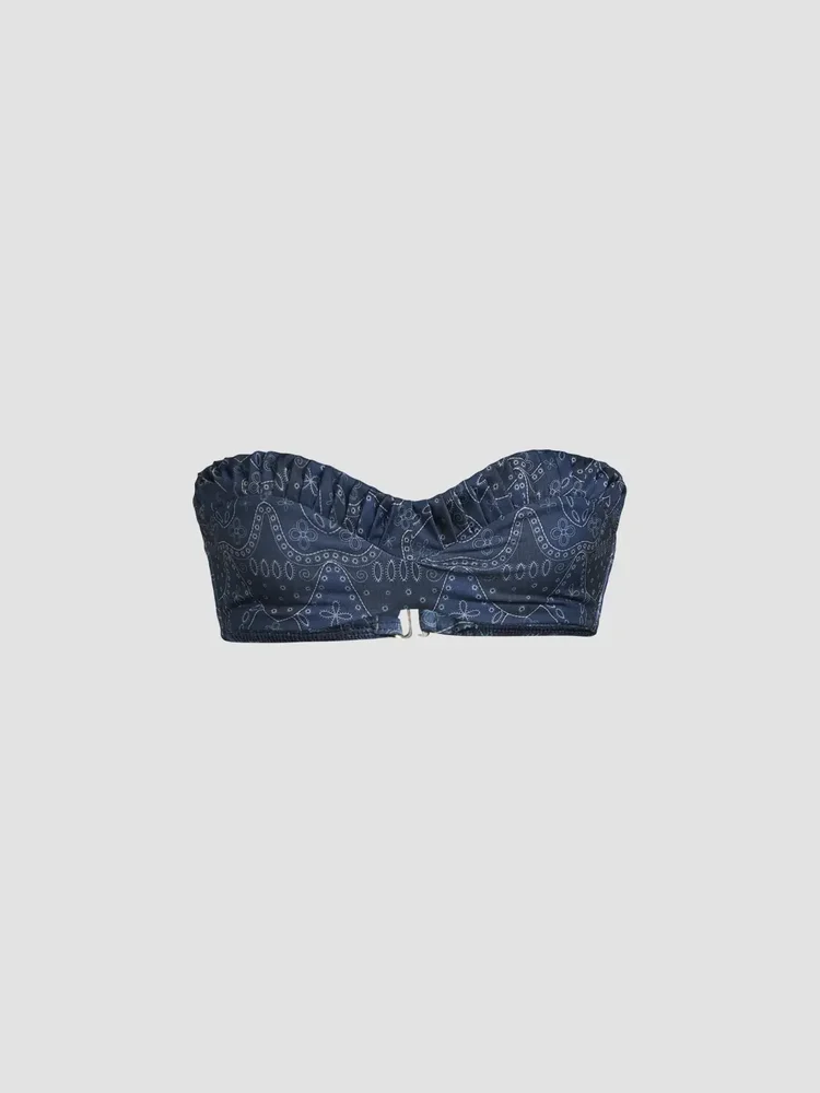 Emmy Textured Bandeau Bikini Top